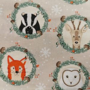 CraftCotton Christmas Twilight Winter Fabric Forest deer fox stag FQ 1/2m Bundle