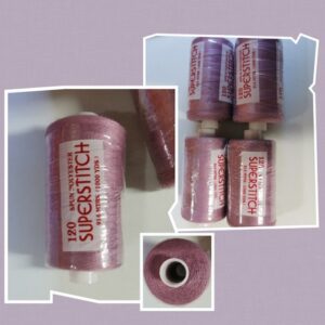 All purpose SuperStitch sewing thread 120's polyester 1000 yard reel super strong high quality various colour packs green pink red multi mix - dusty pink