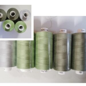 Coats Moon All purpose sewing thread 120's polyester 1000 yard reel super strong high quality various colour packs natural earth greens grey - misty morning