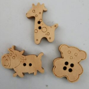 Wooden Shaped Animal Buttons