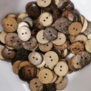 Coconut husk Buttons Mixed