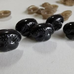 Plastic Toy eyes and Dog noses safety doll making soft animals bears brown and black 16mm to 8mm crafts sewing plushies knitting crochet - 5 x small noses