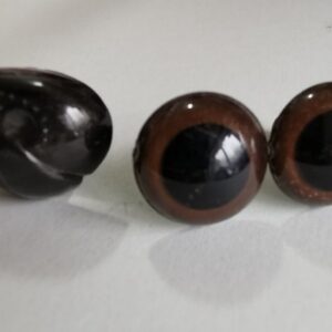 Plastic Toy eyes and Dog noses safety doll making soft animals bears brown and black 16mm to 8mm crafts sewing plushies knitting crochet - brown 14mm