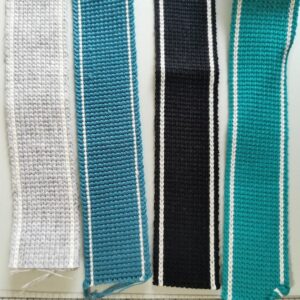 Woven Bag webbing sold as 2m length Stripe Solid Rainbow 1"-1.5" various colours cotton/ acrylic mix bag handles straps belt dog collar - grey stripe