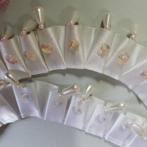 Stock Clearance Decorative trim lace ribbon braid various lengths bulk sewing upholstery craft dress making fringe edging free postage - ribbon white bead