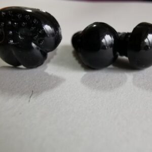 Plastic Toy eyes and Dog noses safety doll making soft animals bears brown and black 16mm to 8mm crafts sewing plushies knitting crochet - black 8mm