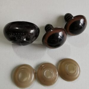 Plastic Toy eyes and Dog noses safety doll making soft animals bears brown and black 16mm to 8mm crafts sewing plushies knitting crochet - brown 12mm