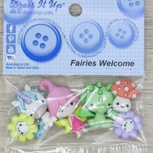 Novelty Fun Dress it Up Buttons Fairys gnomes Ice creams donuts crayons Pearl flowers sewing, crafts, apparel, scrap booking projects - Fairy friends