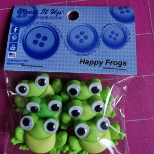 Halloween Dress it Up Buttons Cats Pumkins Frogs Zombies Skulls Spells Monsters Witches for sewing, crafts, apparel, scrap booking projects - Frogs
