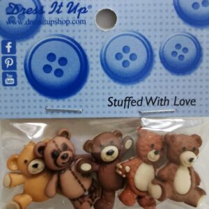 Novelty Fun Dress it Up Buttons Tractors Bikes Football Dino's Dogs Bears Card games dice sewing, crafts, apparel, scrap booking projects - teddy bears