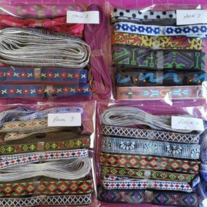 Braided Trim various widths & styles 3m length bundles from 3 to 8 in a pack bright colours textures retro diamond floral indian patterns - pack 1