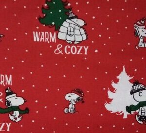 Snoopy Christmas Fabric Charm Pack Quilt Kit all materials needed to make a baby quilt Charm squares, backing and wadding + info sheet