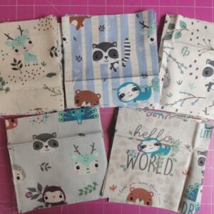 Fisher Price Forest friends Animal themed Charm Pack Quilt Kit all materials make a baby quilt Charm squares backing & wadding + info sheets