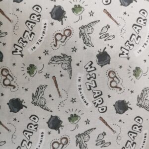 Harry Potter Licenced fabric FQ-1/2m wands magic owls houses map 100% cotton
