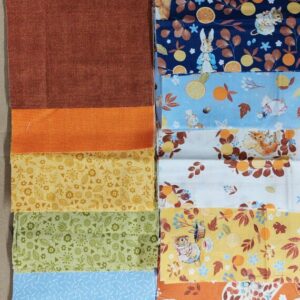 Peter Rabbit Winter Fruits Autumn Colours Fabric Charm Pack 40 x 5 inch squares 5 designs or Fat Quarter Pack 4/5 pieces 100% cotton - full charm pack 48