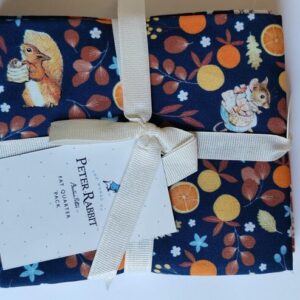 Peter Rabbit Winter Fruits Autumn Colours Fabric Charm Pack 40 x 5 inch squares 5 designs or Fat Quarter Pack 4/5 pieces 100% cotton - Fat quarter pack 5