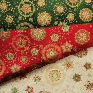 Makower Good Tidings Christmas Advent Calendar and complimentry Fabric Snowflake Scroll Tree DIY sewing project Cut and Sew 100% cotton
