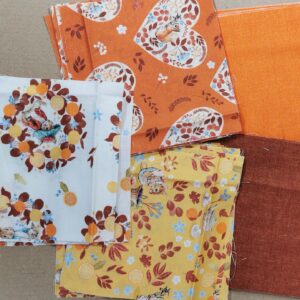 Peter Rabbit Winter Fruits Autumn Colours Fabric Charm Pack 40 x 5 inch squares 5 designs or Fat Quarter Pack 4/5 pieces 100% cotton - charm pack orange
