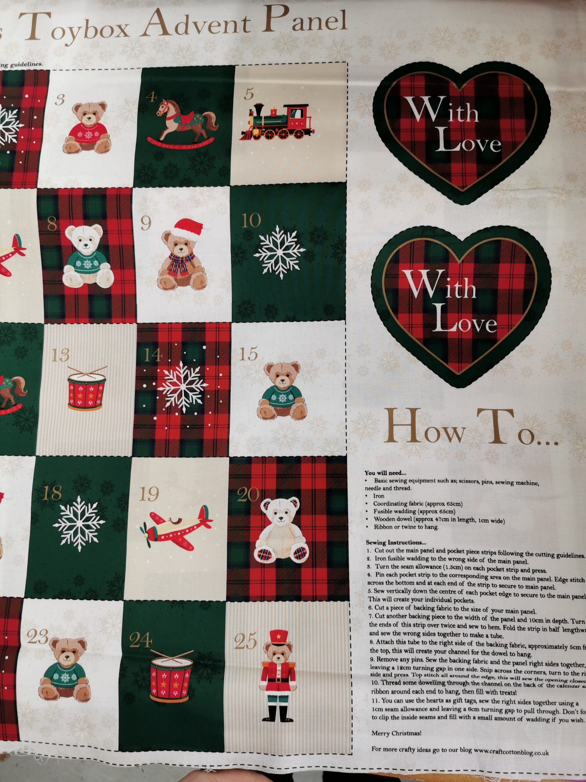 Christmas Toybox Fabric from Craft Cotton FQ, 1/2 yard, Advent and stocking panel teddy bears train soldier horse drum 100% cotton free P+P - Image 14