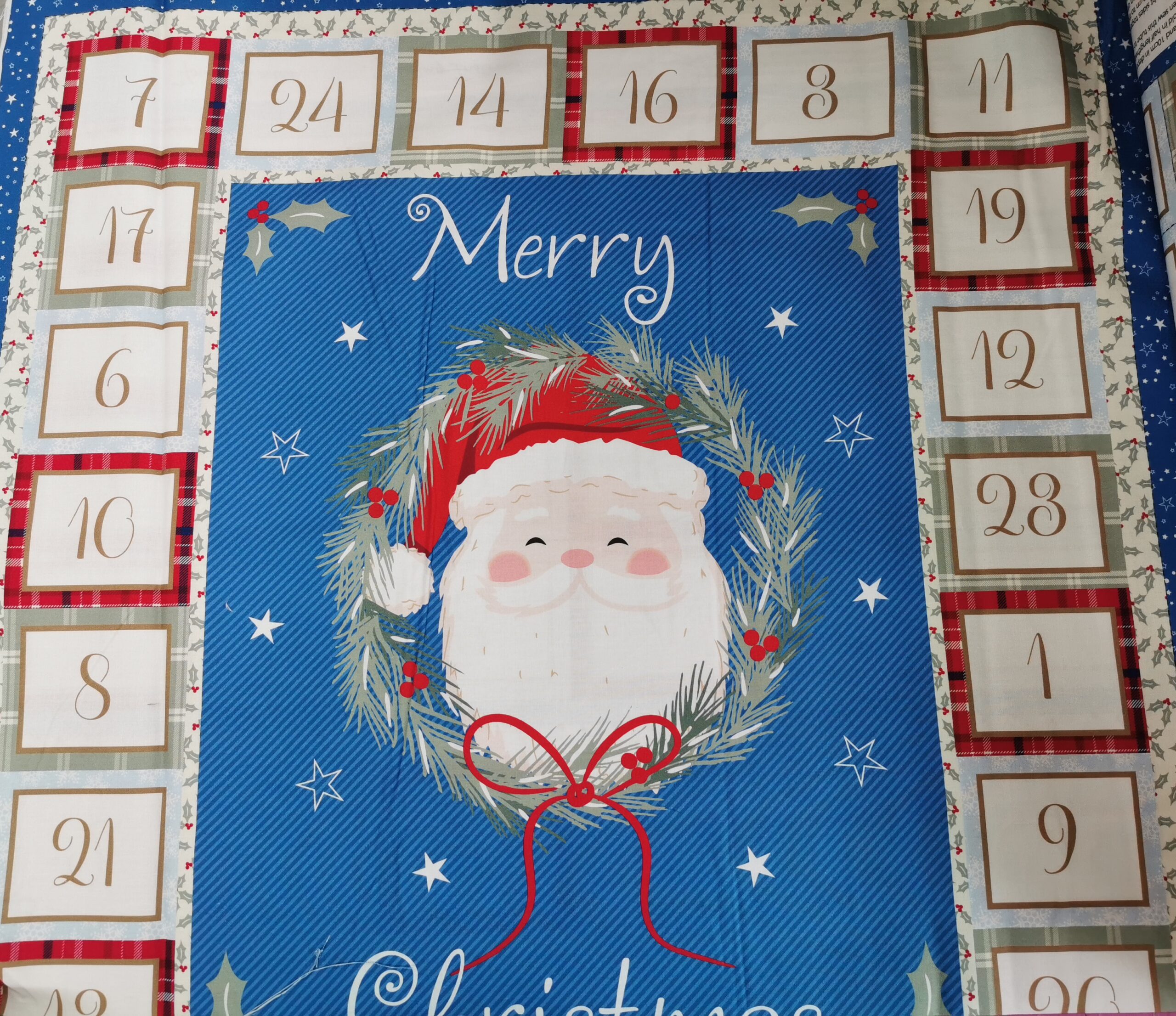 Christmas Holly Jolly Fabric from Craft Cotton FQ, 1/2 yard, Advent panel Santa Wreath Tartan 100% cotton free P+P - Image 10