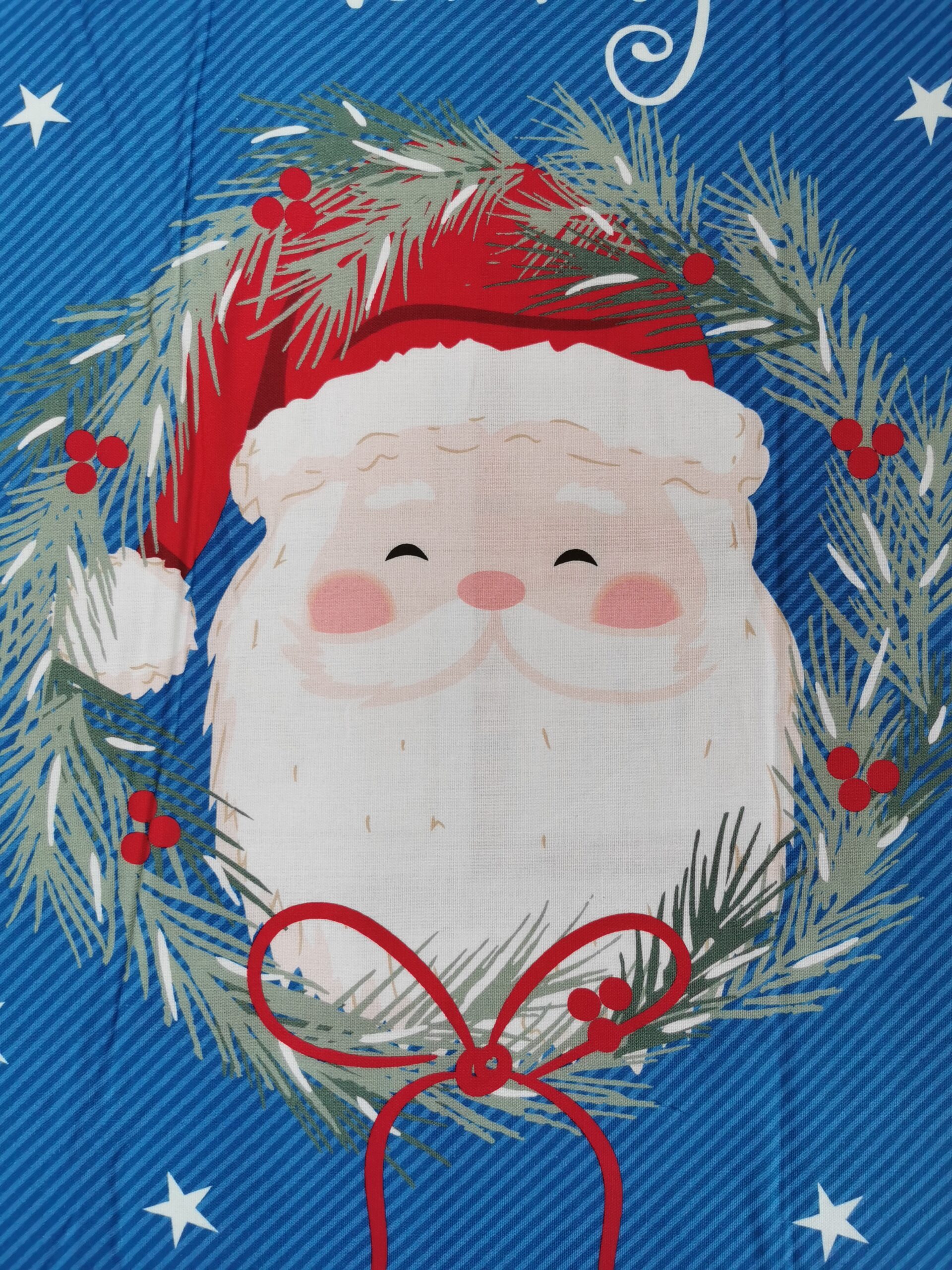 Christmas Holly Jolly Fabric from Craft Cotton FQ, 1/2 yard, Advent panel Santa Wreath Tartan 100% cotton free P+P - Image 9