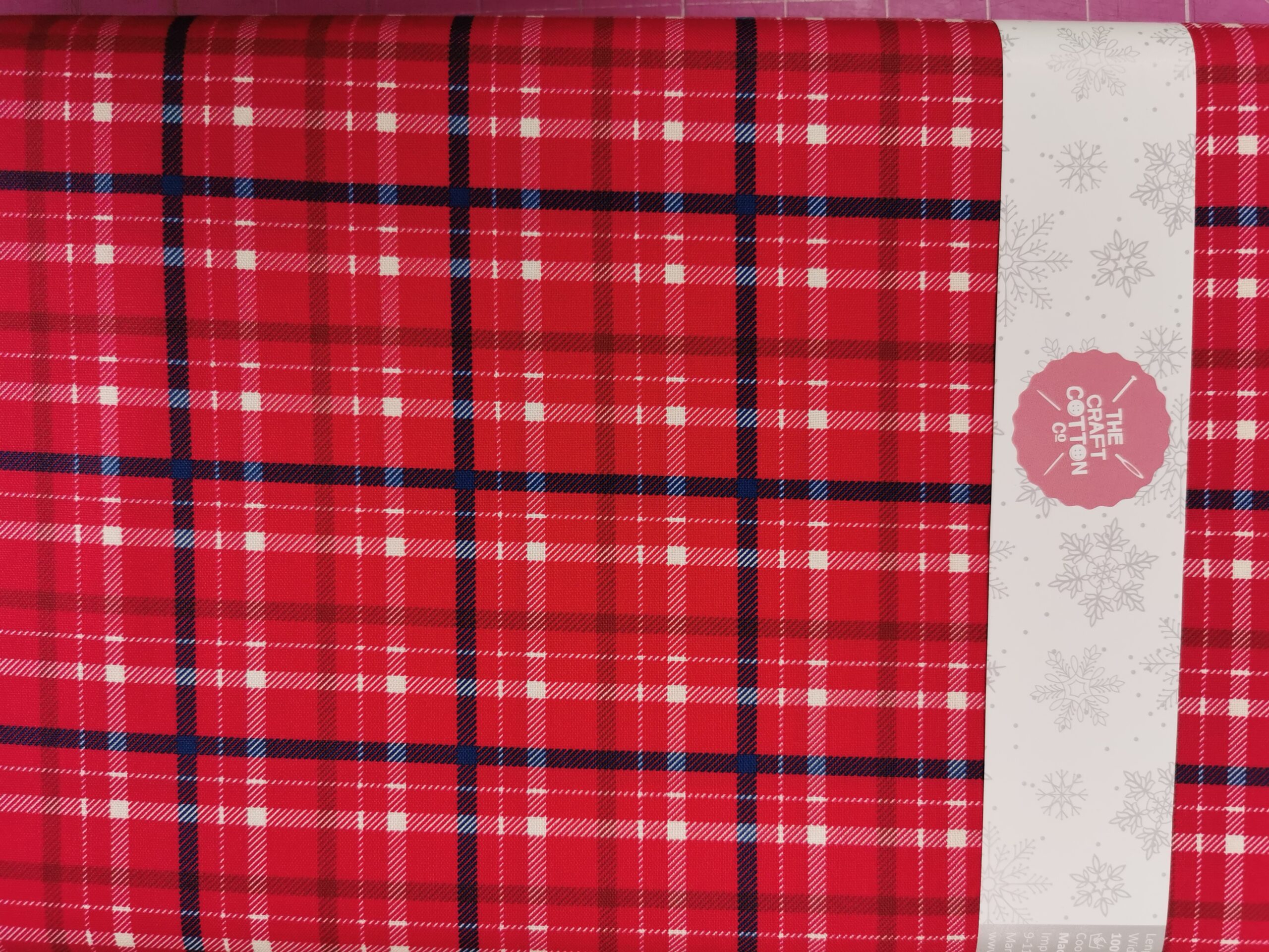 Christmas Holly Jolly Fabric from Craft Cotton FQ, 1/2 yard, Advent panel Santa Wreath Tartan 100% cotton free P+P - Image 6